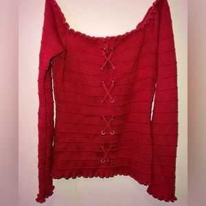 ambience apparel off the shoulder long sleeve